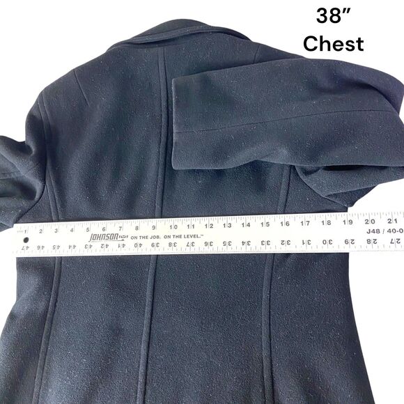 VTG J.Crew Wool Cashmere Double Button Black Coat Quilted Lining Women's Size 6 - Picture 12 of 14